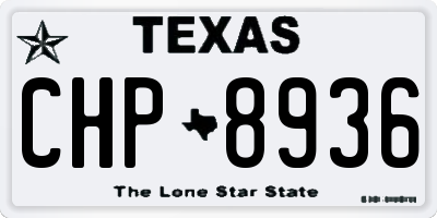 TX license plate CHP8936