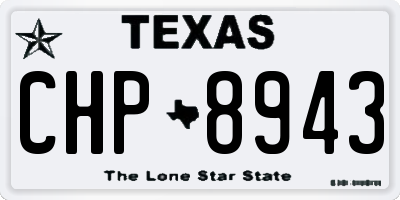 TX license plate CHP8943
