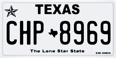TX license plate CHP8969