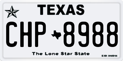 TX license plate CHP8988