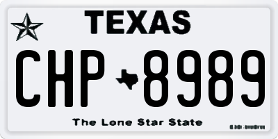 TX license plate CHP8989