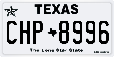 TX license plate CHP8996
