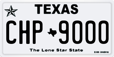 TX license plate CHP9000