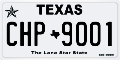 TX license plate CHP9001
