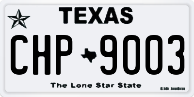 TX license plate CHP9003