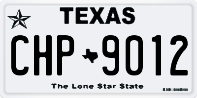 TX license plate CHP9012
