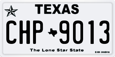 TX license plate CHP9013