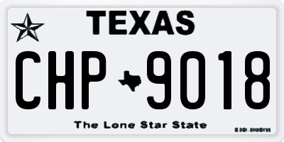 TX license plate CHP9018