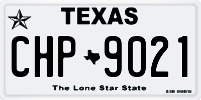 TX license plate CHP9021