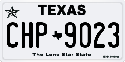 TX license plate CHP9023