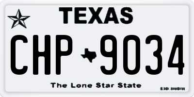 TX license plate CHP9034