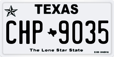 TX license plate CHP9035