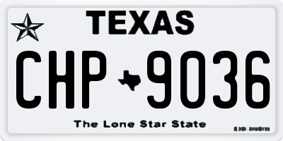 TX license plate CHP9036