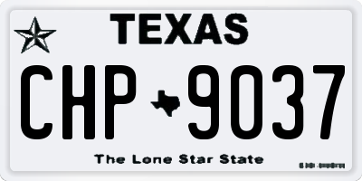 TX license plate CHP9037