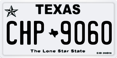 TX license plate CHP9060
