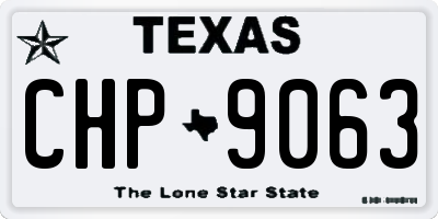 TX license plate CHP9063