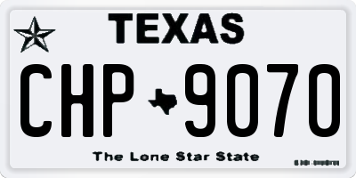 TX license plate CHP9070