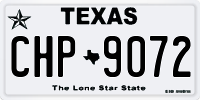 TX license plate CHP9072