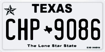 TX license plate CHP9086