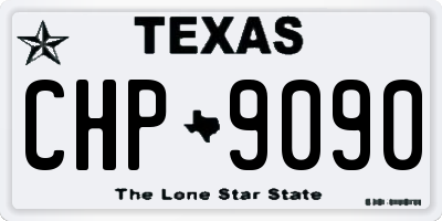 TX license plate CHP9090