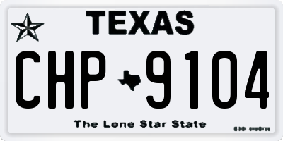 TX license plate CHP9104