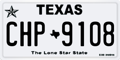 TX license plate CHP9108