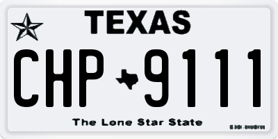 TX license plate CHP9111