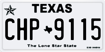 TX license plate CHP9115