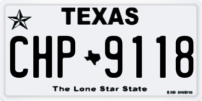 TX license plate CHP9118