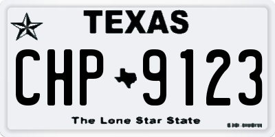TX license plate CHP9123