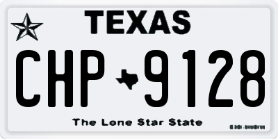 TX license plate CHP9128