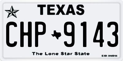 TX license plate CHP9143