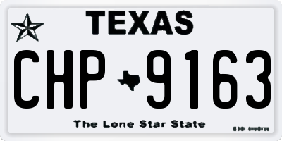 TX license plate CHP9163