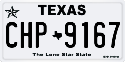 TX license plate CHP9167