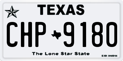 TX license plate CHP9180