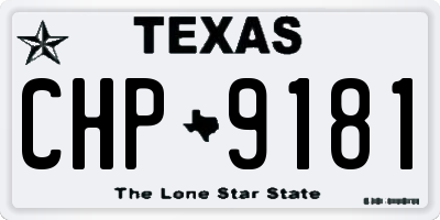 TX license plate CHP9181