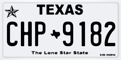 TX license plate CHP9182