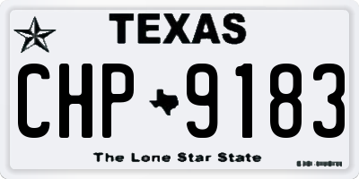 TX license plate CHP9183