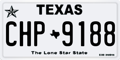 TX license plate CHP9188
