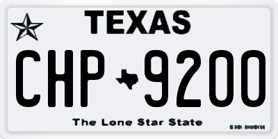 TX license plate CHP9200