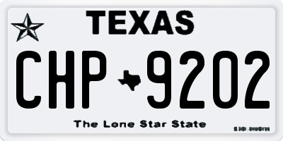 TX license plate CHP9202