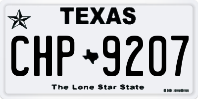 TX license plate CHP9207