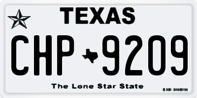 TX license plate CHP9209