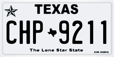 TX license plate CHP9211