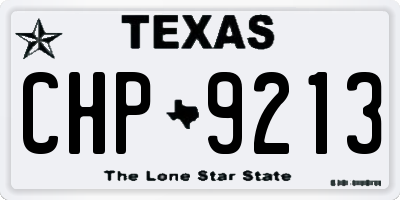 TX license plate CHP9213