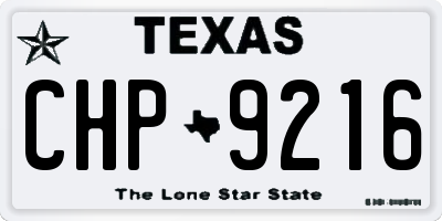 TX license plate CHP9216