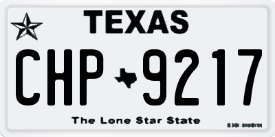 TX license plate CHP9217