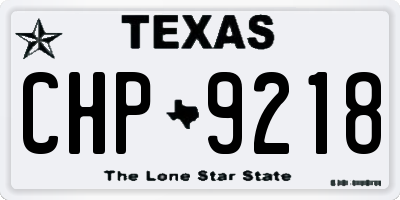 TX license plate CHP9218