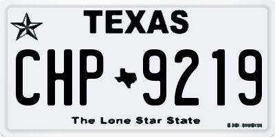 TX license plate CHP9219