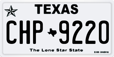 TX license plate CHP9220